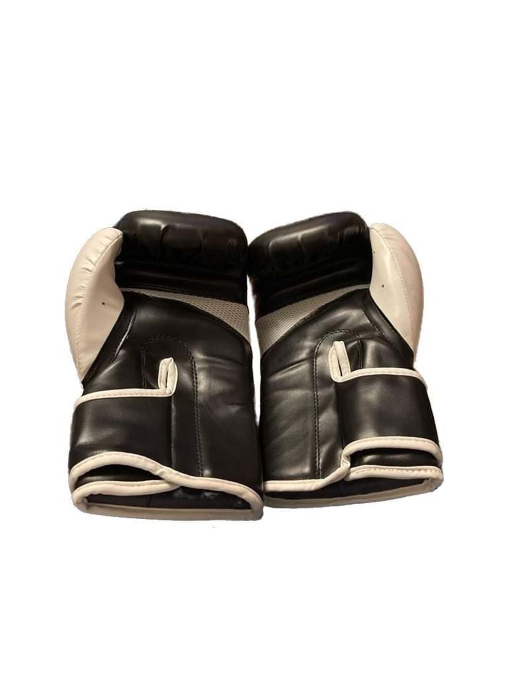 9Round 30‎ Min Kickbox Fitness Boxing Gloves Black White Sparing Gloves EUC - Picture 2 of 4